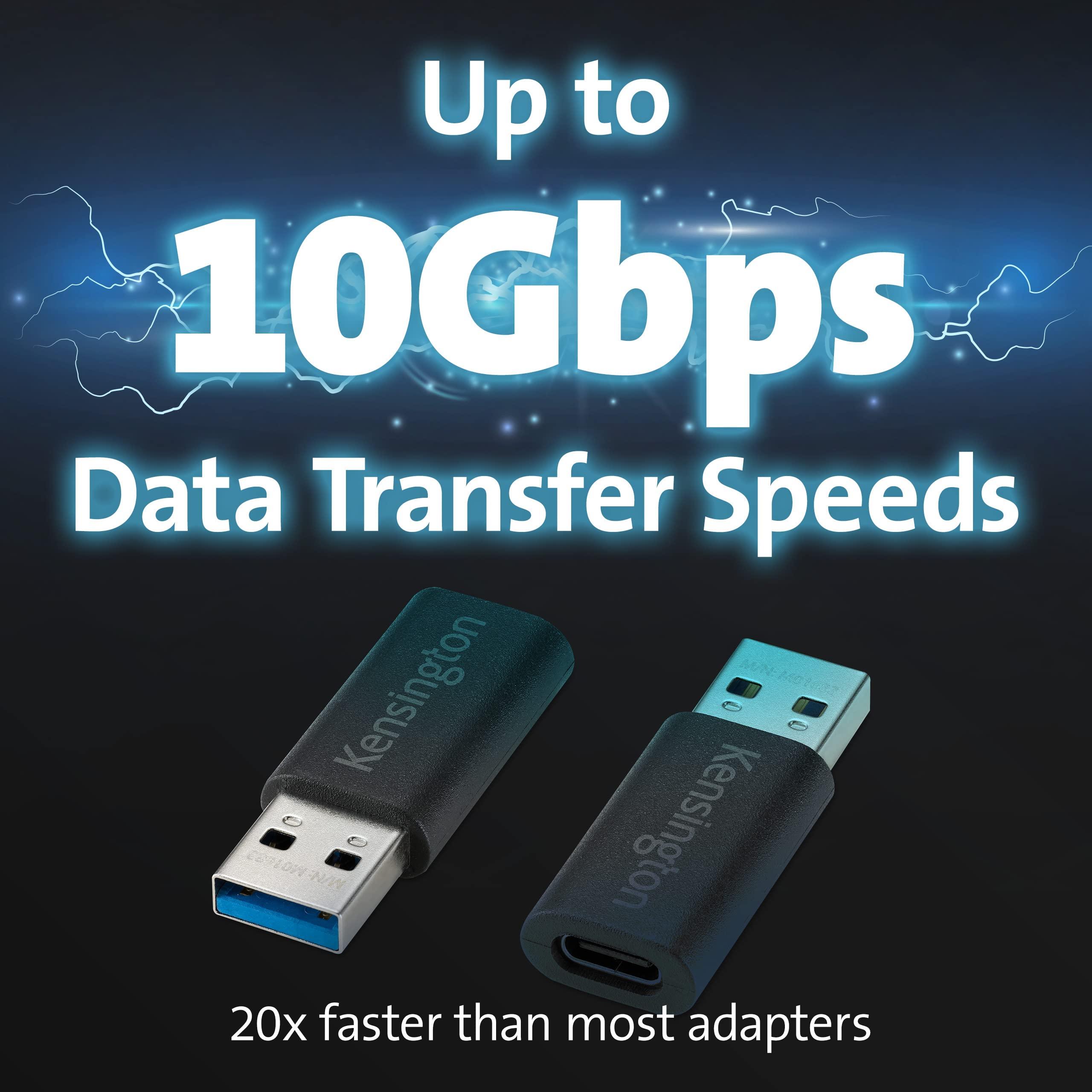 Kensington Kensington CA1020 USB A to USB C Adapter, USB C Female to USB A Male Converter (K33478WW)