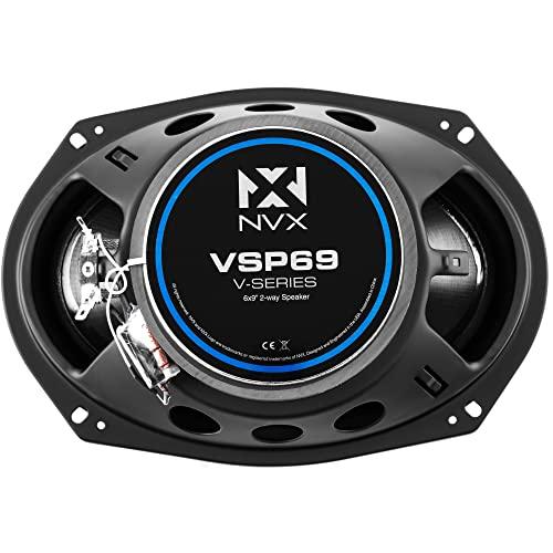 NVX NVX VSP69 6x9 Premium Car Speakers, 900W Max, 300W RMS, 2-Way Coaxial w/ 1\" Silk Dome Tweeters & Built-in X-Overs, Easy to Install in Cars/Trucks/Doors (Pair)