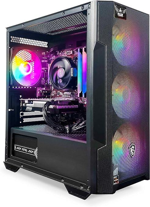 NSX GAMING NSX GAMING Tomcat Desktop Pc Ryzen 5 5500, RTX 3050 6GB, (2 * 8GB) 16 Gb RAM 3600 RGB, SSD 480GB M.2 NVME, W11, WiFi Ready, Mouse and Keyboard, 1 Year Manufacturer