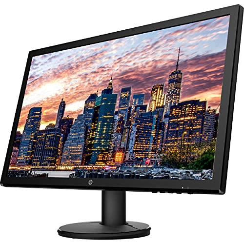 HP HP V24 FHD 1920x1080 Monitor Bundle with HDMI, FreeSync, Low Blue Light, and Mini Bluetooth Speaker for Professional Sound, Built-in Microphone and Remote Shutter for Photos