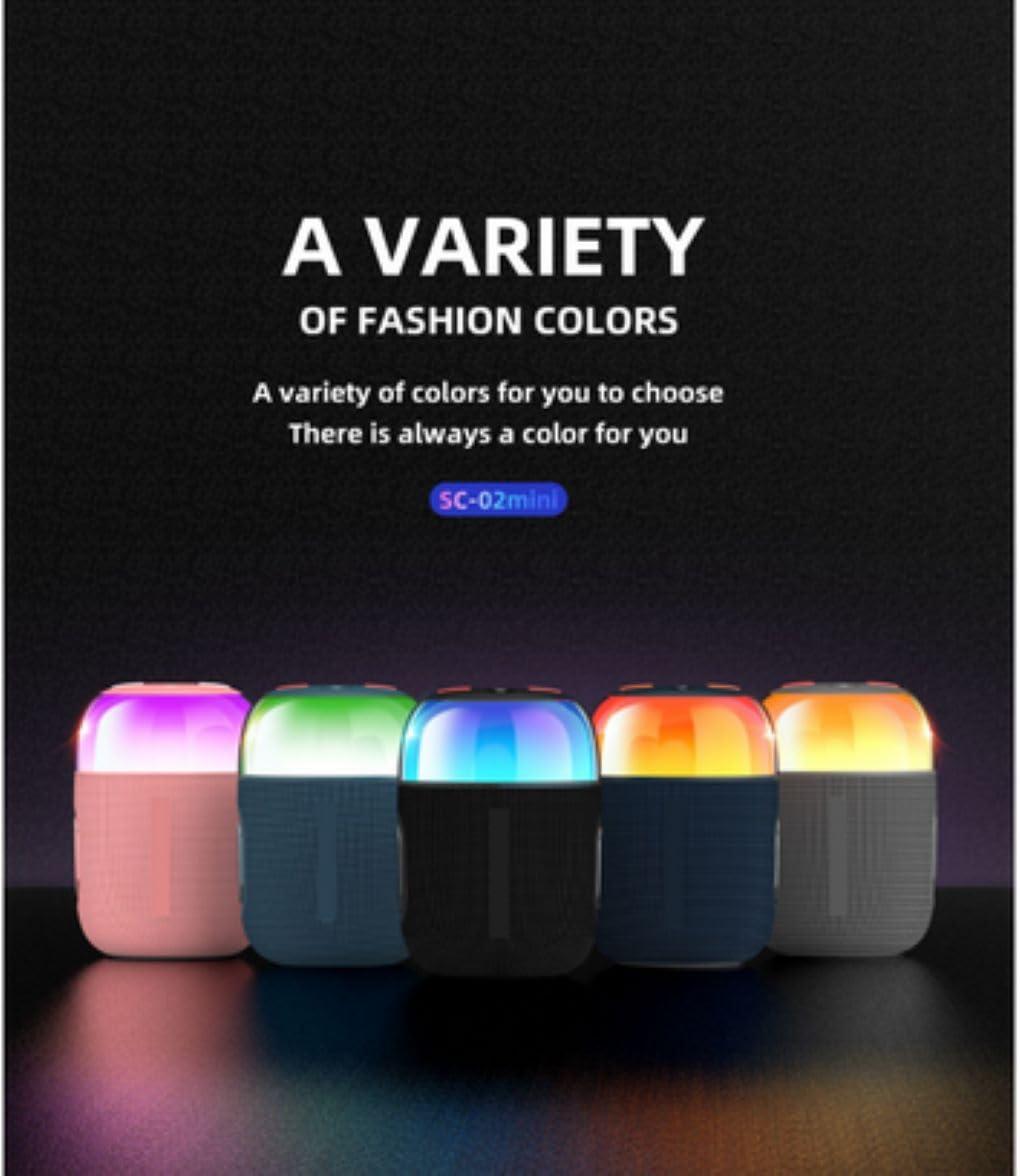 WorryFree Gadgets WorryFree Gadgets Mini Bluetooth Speaker with RGB Lights Portable Wireless Speaker IPX6 Splashproof (Pink)