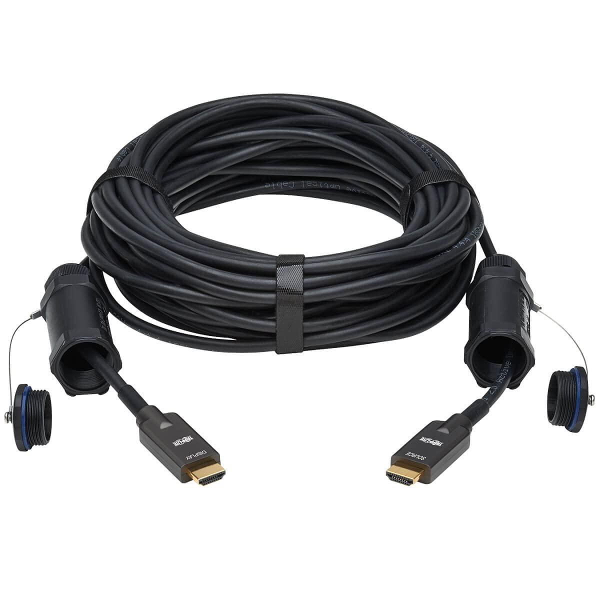 Tripp Lite Tripp Lite HDMI Fiber Active Optical Cable Armored Hooded 4K 60Hz M/M 100M (P568FA-100M-WR)