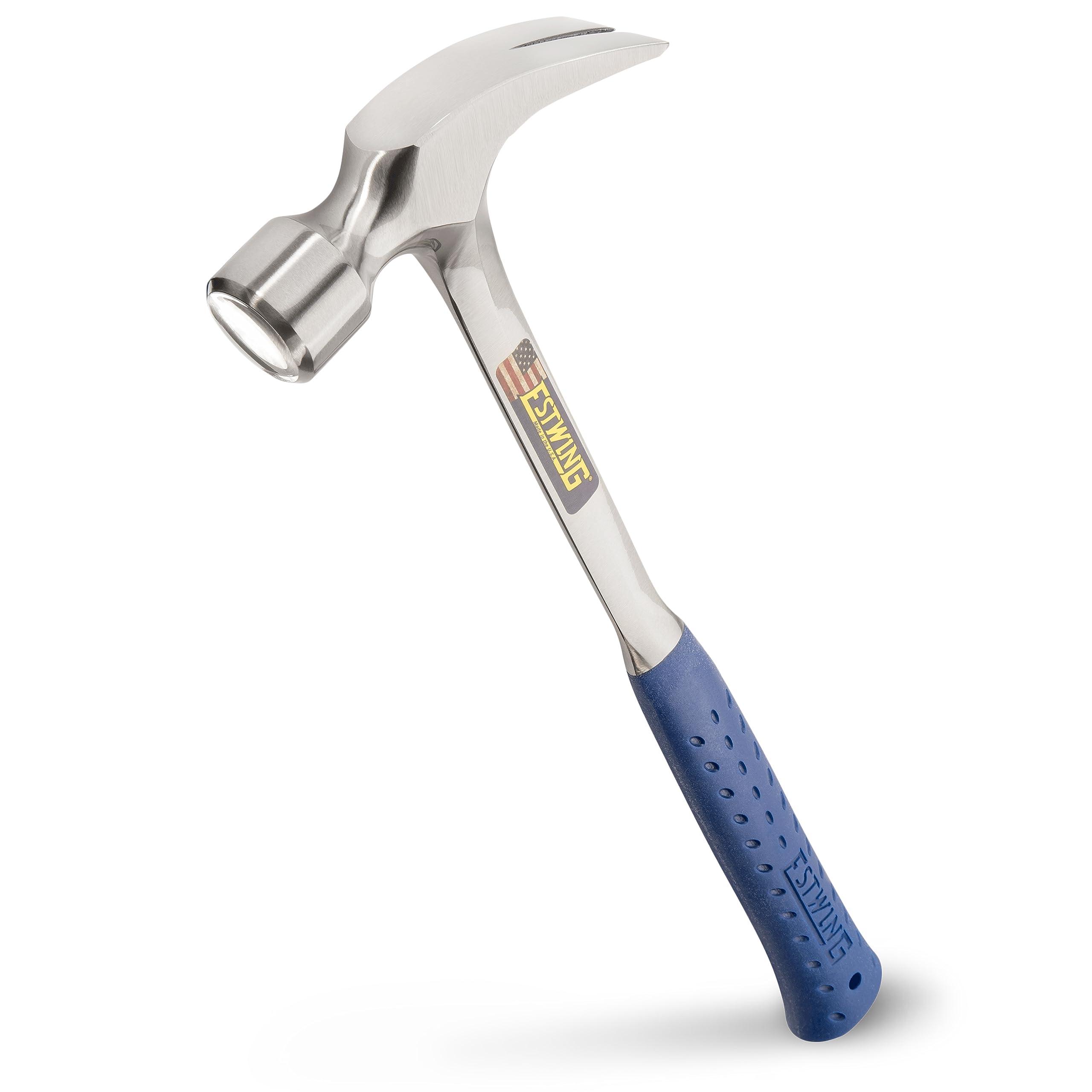 Estwing ESTWING Framing Hammer - 30 oz Long Handle Straight Rip Claw with Smooth Face & Shock Reduction Grip - E3-30S,Silver