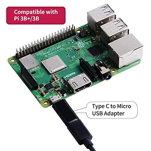 GeeekPi GeeekPi 18W 5V 3.6A Power Supply for Raspberry Pi 4/Orange Pi 5&5B, UL Listed Type C Power Supply with ON/Off Switch for Raspberry Pi 4 Model B 8GB/4GB/2GB/1GB, with a Micro USB Adapter for Pi 3B+/3B