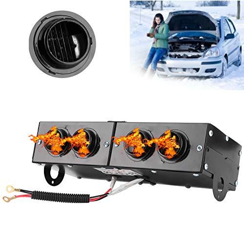 aqxreight Car Heater Fan Defroster 12V 8W 4 Hole Auto Car Defrost Defogger Demister Black 12v Four Way Heater Car Demister