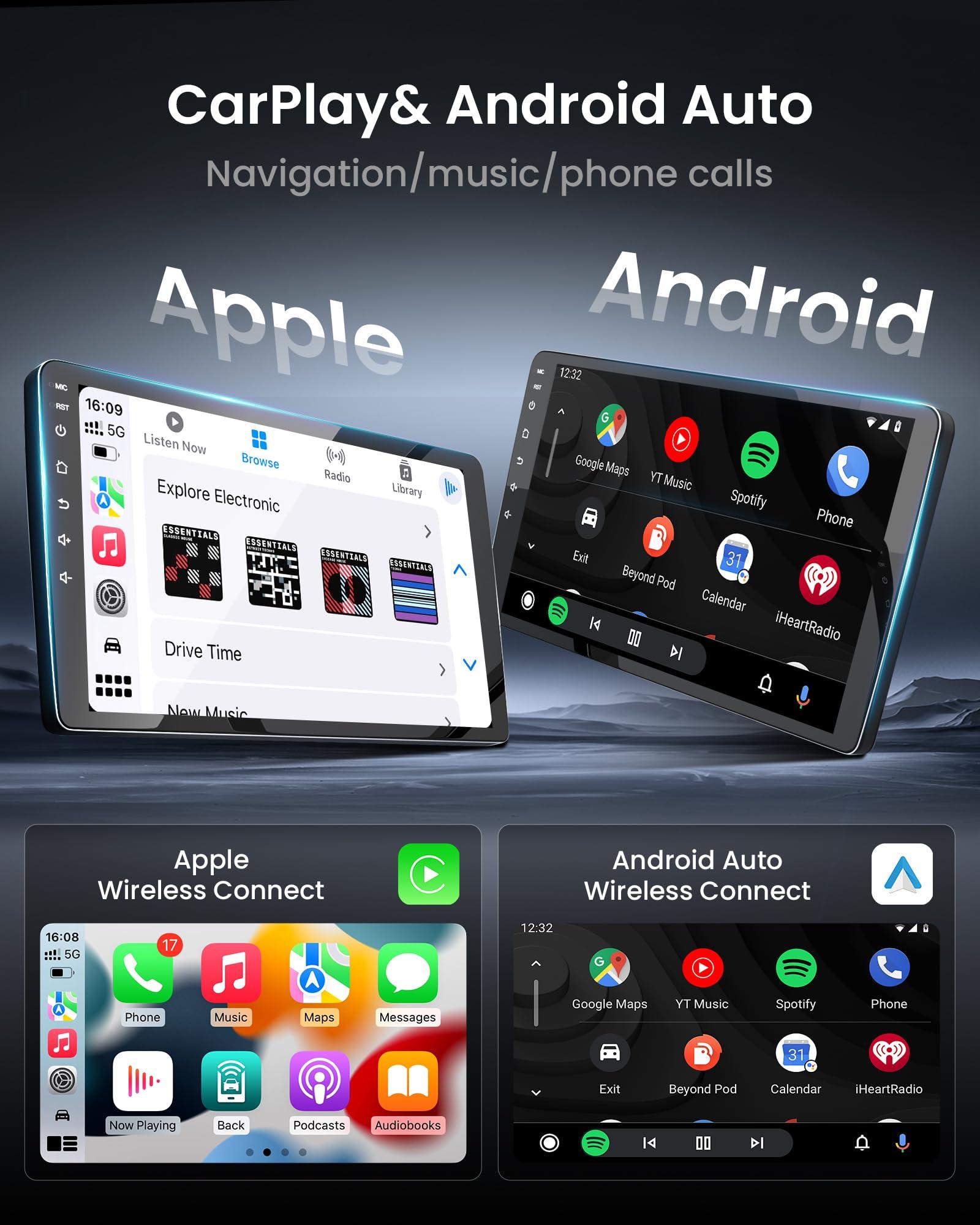 Fortdows Dodge RAM Car Stereo for 1500/2500/3500 2013-2018 9 Inch Android 13 Head Unit (4G+64G 8 Core) Featuring Wireless Apple CarPlay, Android Auto, Bluetooth, 5G WiFi, GPS Navigation