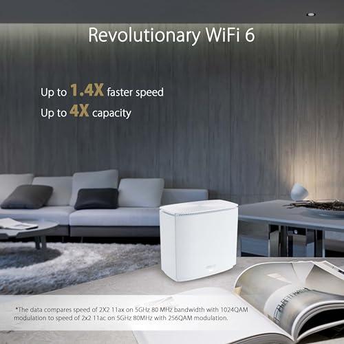 ASUS ASUS ZenWiFi AX Hybrid(XC5) AX3000 + MoCA 2.5 Mesh WiFi 6 System (2pk) - Whole Home Coverage up to 3,500 Sq.Ft. & 4+ Rooms for Thick Walls, AiMesh, Lifetime Security, Easy Setup