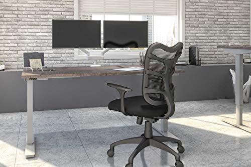 Bestar Bestar Upstand Standing Desk with Dual Monitor Arm, Ergonomic Electric Table for Home Office, 60W x 30D, Bark Grey