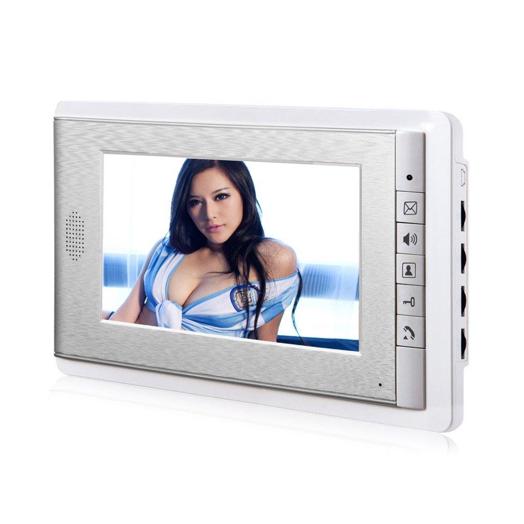 AMOCAM AMOCAM Video Intercom Entry System, Wired 7" LCD Monitor Video Door Phone Kits for 8 Units Apartment, Support Monitoring, Unlock, Dual Way Door Intercom, ID Keyfob Unlock,New
