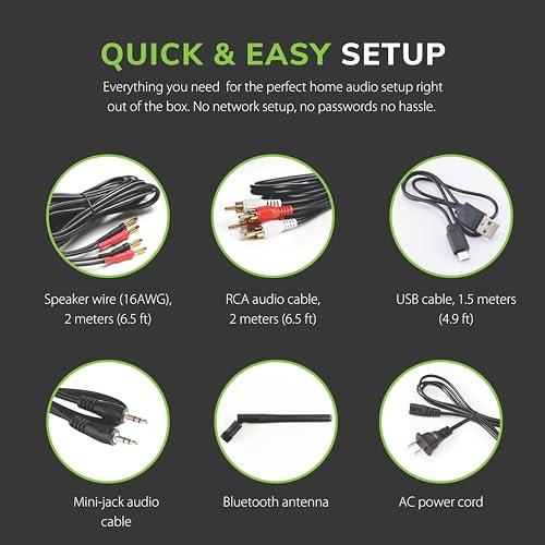 Audioengine Audioengine HD4 Wireless Bluetooth Bookshelf Speakers - Home Theater, Surround Sound, Music, Movies and Gaming