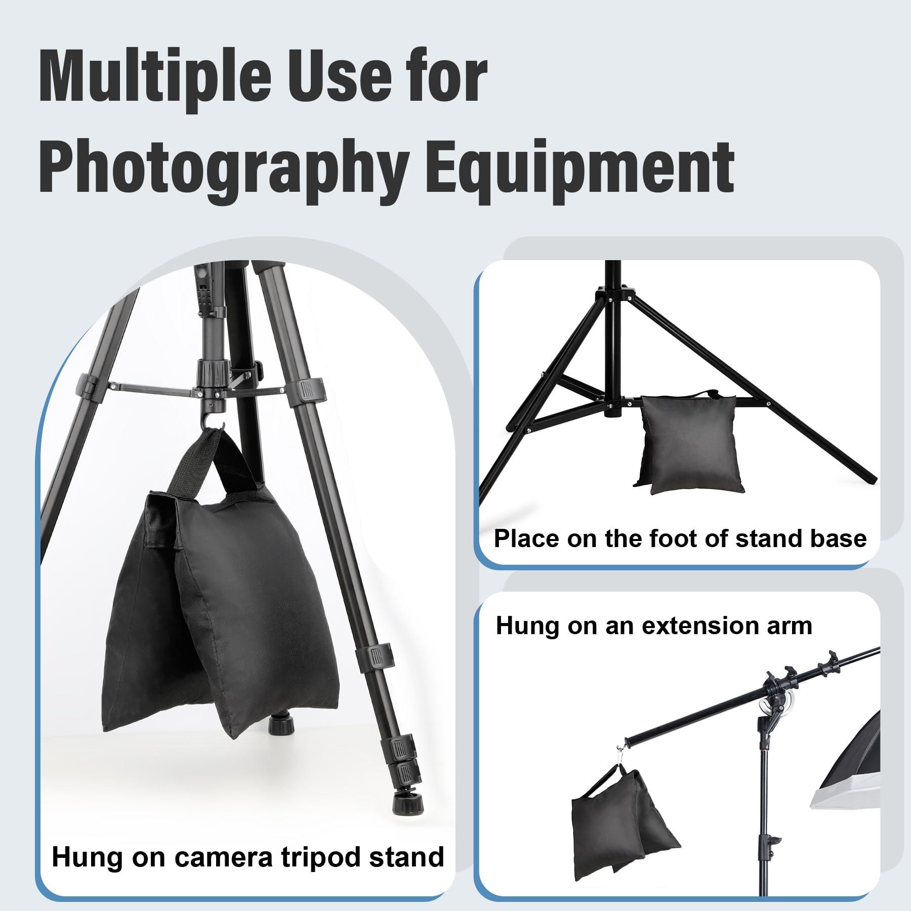 Evekea Evekea 8 Packs Sandbags Weight Bags for Photo Studio, Heavy Duty Saddlebag for Canopy, Umbrella Base, Backdrop Stand, Photo Tripod, Picnic Table,Fishing Chair