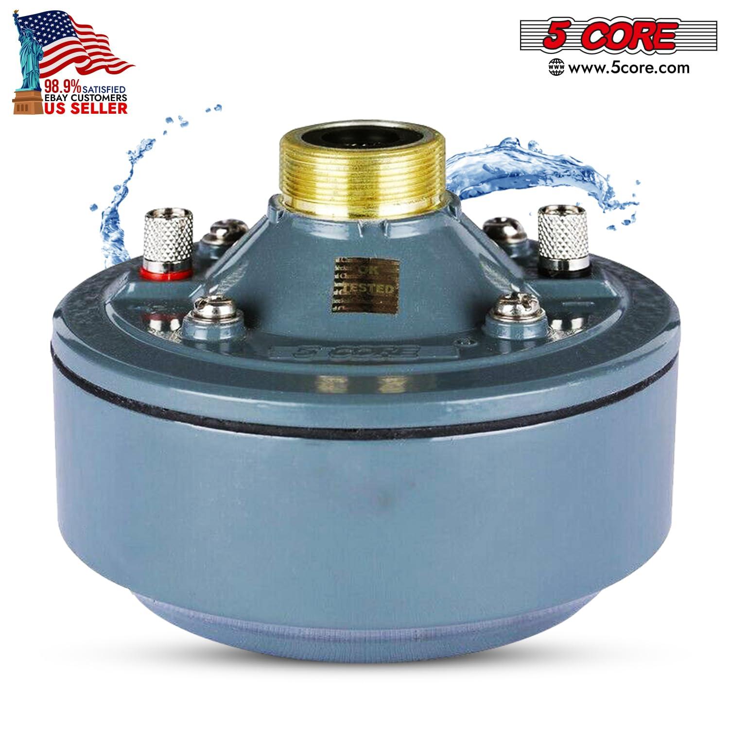 5 CORE 5 CORE Compression Driver 600W PMPO 16 Ohm Screw on Type Mid Range Horn Throat Tweeter Speaker 60W RMS 160-7000 Hz Frequency Ferrite Magnet 18 TPI Threading Weather Resistant Aluminum Body - DU 60W