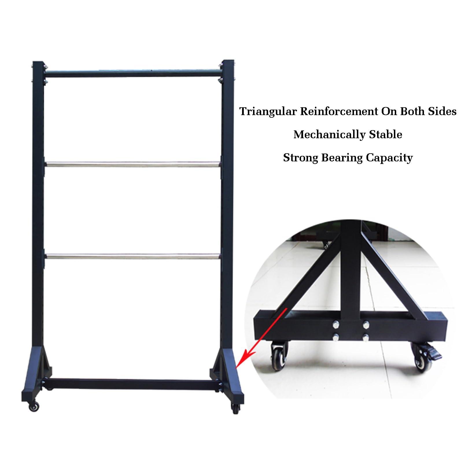 BXKCFYBSQ BXKCFYBSQ Wire Spool Rack with Wheel,Cold-Rolled Steel Wire/Cable Dispenser,with 6 Adjustable Rods,Conduit Display and Storage for Electrical Industrial Retail Use(63x23.6inch)