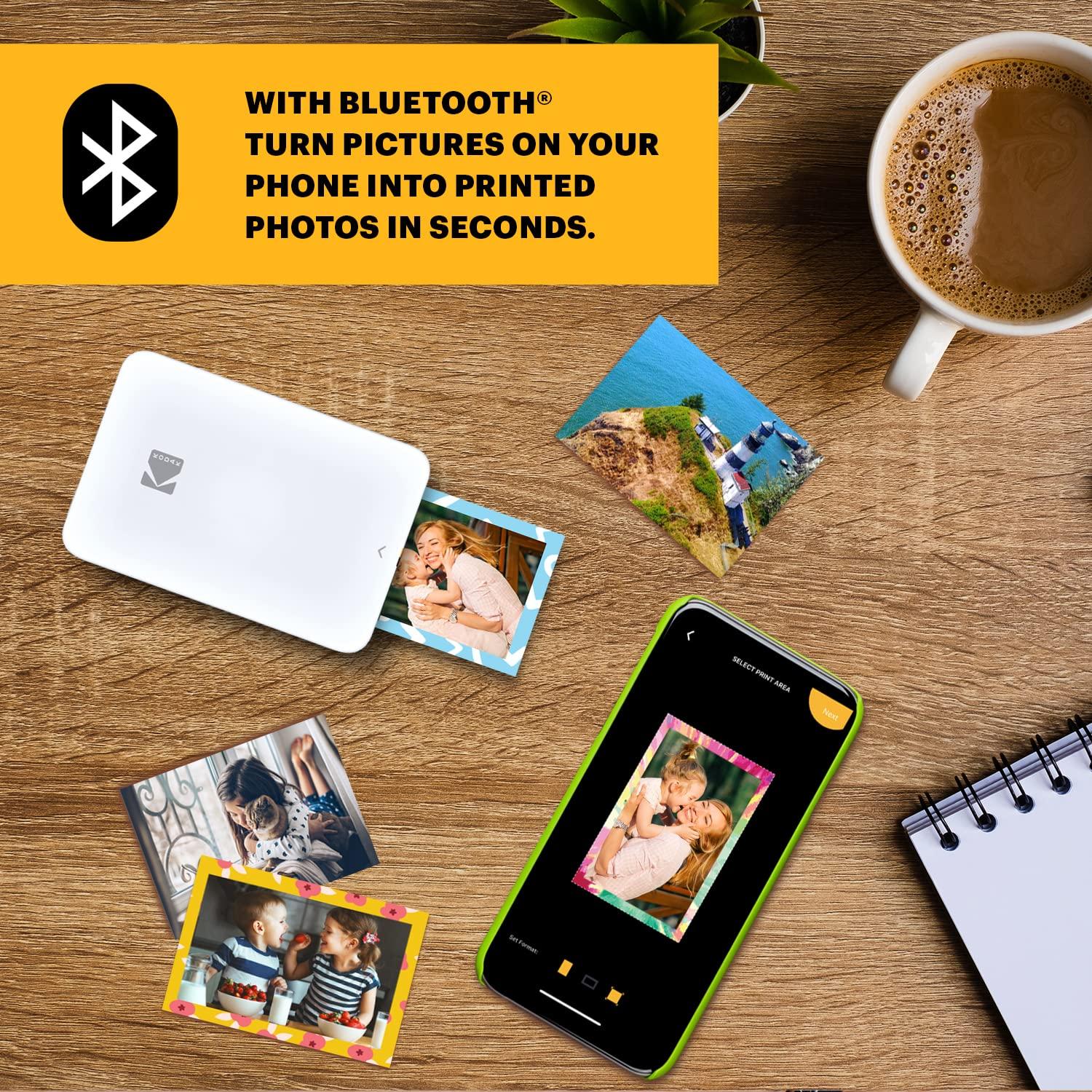KODAK KODAK Step Slim Instant Mobile Photo Printer - Kit: 20 Pack Zink Paper, Case, Photo Album, Markers, Sticker Sets