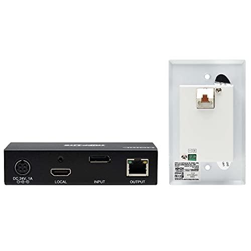 Tripp Lite Tripp Lite DisplayPort to HDMI Over Ethernet Cat6 Extender Kit with Wall Plate Receiver - Up to 230 feet or 70.1 Meters - 4K 60Hz Video, 4:4:4, PoC, HDCP 2.2, TAA Compliant (B127A-1A1-BDFH)