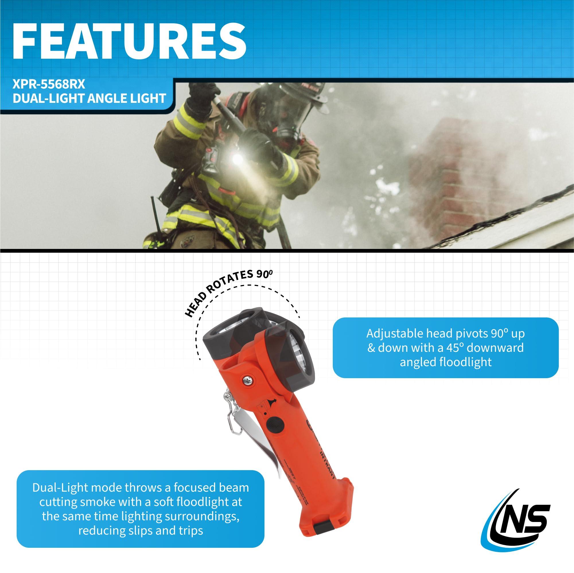 Nightstick Nightstick Intrant Rechargeable Instrinsically Safe Permissible Dual-Light Angle Light (Red)