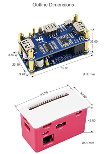 Coolwell Coolwell PoE Ethernet/USB HUB Box Compatible with Raspberry Pi Zero Series, with PoE/ETH/USB HUB HAT Inside, 802.3af-Compliant, Includes 3X USB 2.0 Ports