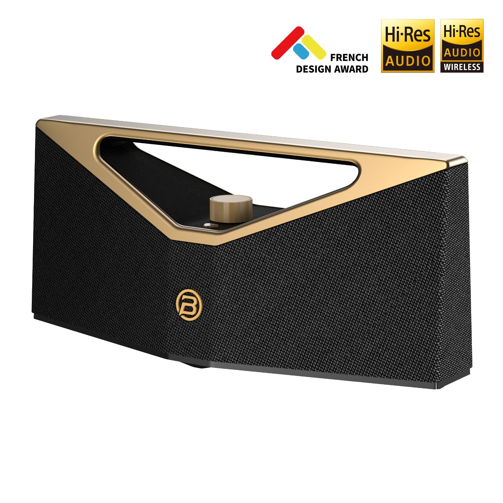 BUGANI BUGANI Brief Pro Portable Bluetooth Speaker 160W, Hi-Res Audio, 12H Playtime, Loud Speaker with Subwoofer for Jazz, Outdoor Speaker for Camping, Beach, Party, Golden