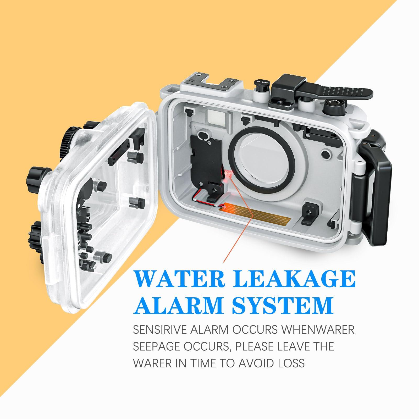 Sea frogs Sea frogs Waterproof housing Case Underwater Diving 195FT/60M Works for OM System TG-7 Cameras (Housing + Red Filter) (HZB-TG7-WHITE)