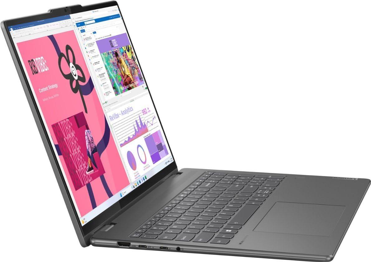 Lenovo Lenovo Yoga 7i 2-in-1 Business Laptop 16.0" Touch FHD + IPS (Intel Core Ultra 7 155U (Beats i7-1335U), 16GB LPDDR5X, 2TB SSD, Backlit KYB, FP Reader, 2 Thunderbolt 4, Win11P) w/AI Copilot & DKZ Hub