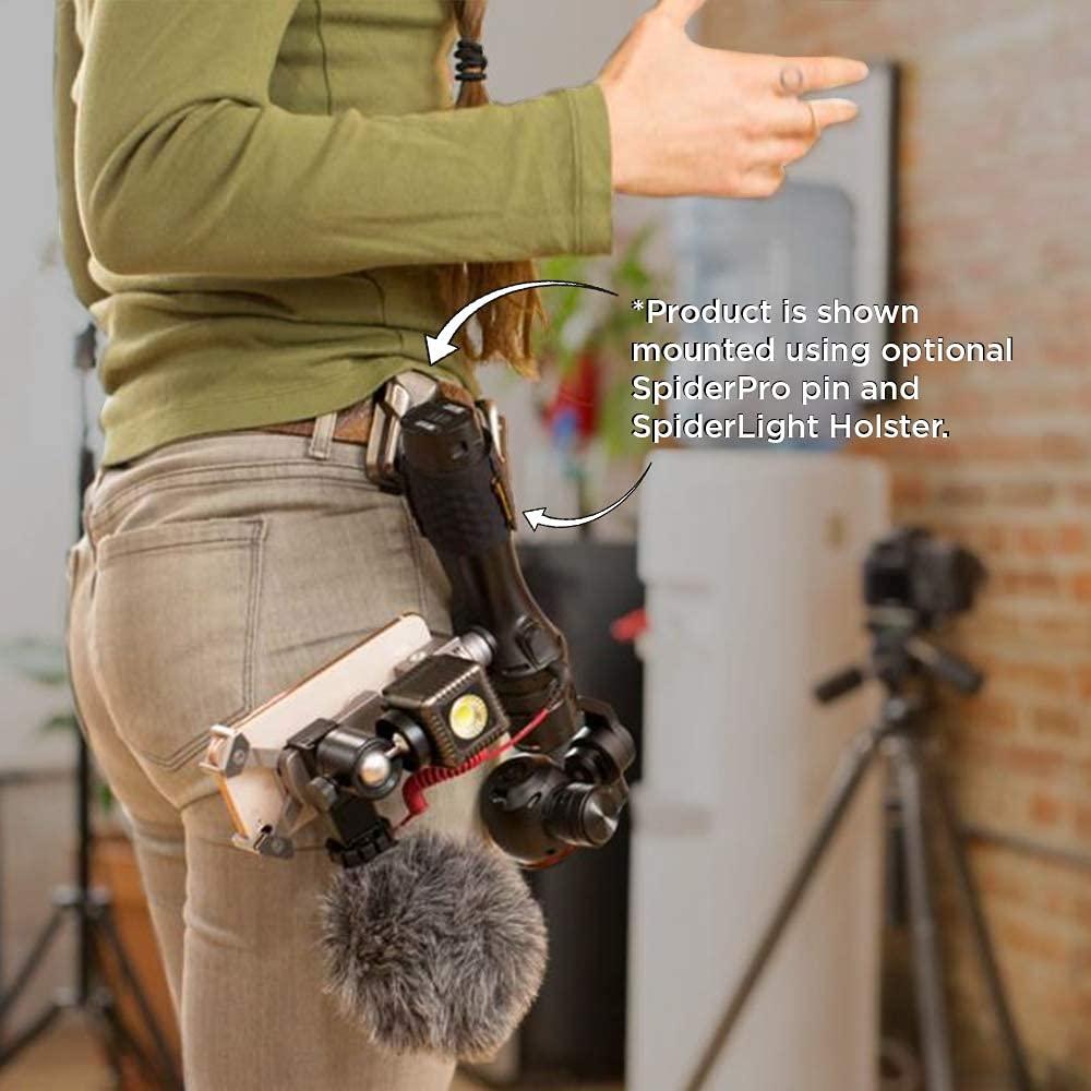 SPIDER HOLSTER Spider Holster - SpiderMonkey Belt Holster Clip and Elastic Wrap for Action Camera Grips - Waist Mounted, self Locking Belt Clip - Compatible with DJI Osmo, CamKix, GoPole, GoPro, Selfie Stick