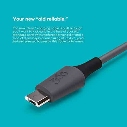 360 Electrical 360 Electrical 6ft Infuse Premium Charging Cable with Micro USB Connector, Gray, USB to Micro USB Cable, Micro USB Charging Cable, Micro USB Charger, Android Charging Cable