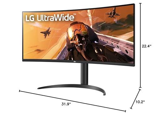 LG LG 34WP75C-B.AUS 34" Curved UltraWide QHD HDR 10 160Hz USB Type-C Monitor with AMD FreeSync Premium Pro (65W Power Delivery), Black