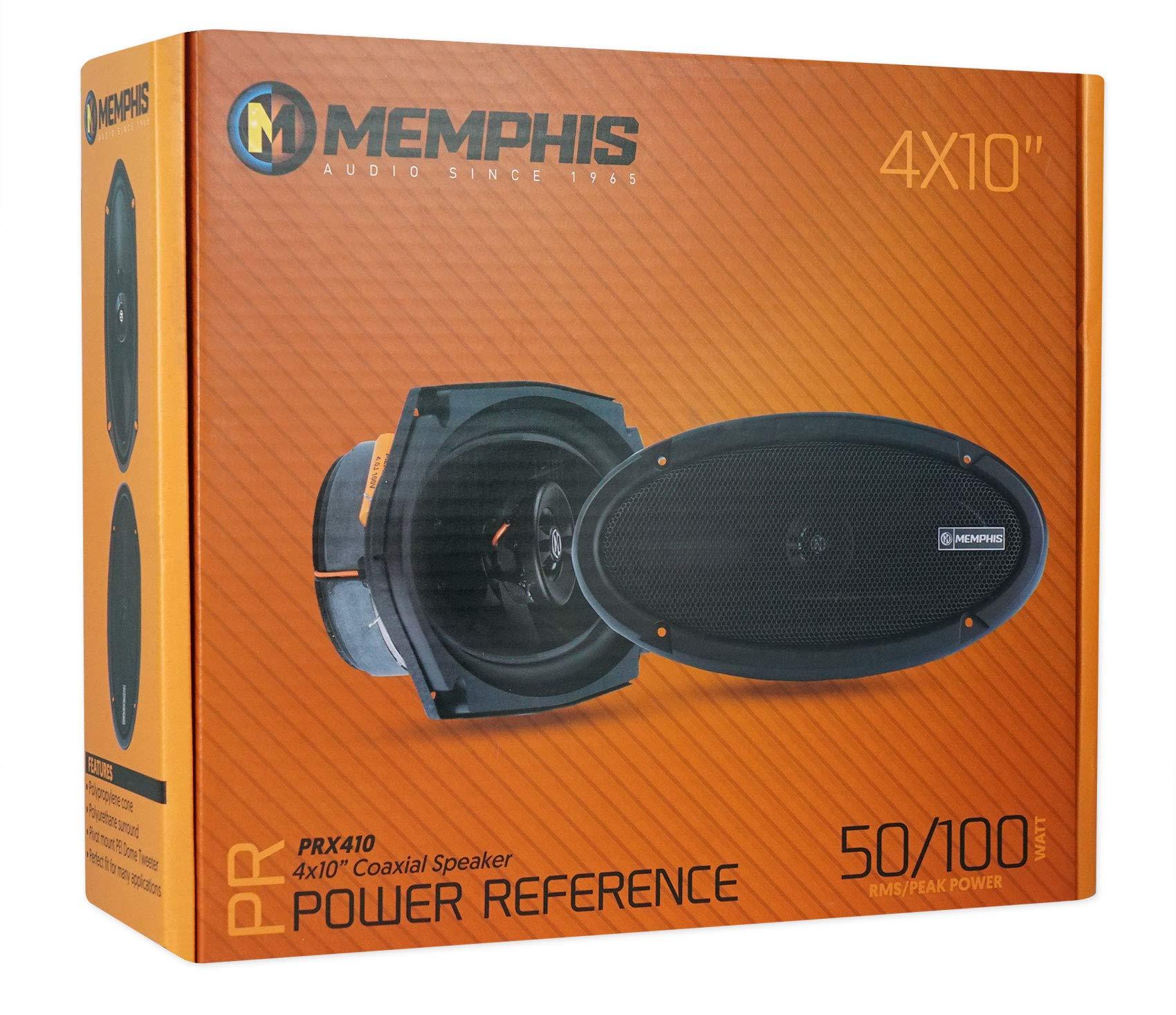 Memphis Memphis Bundle - 2 Items Pairs Audio PRX410 4x10 100 Watt 2-Way Car Speakers w/Pivot Tweeters