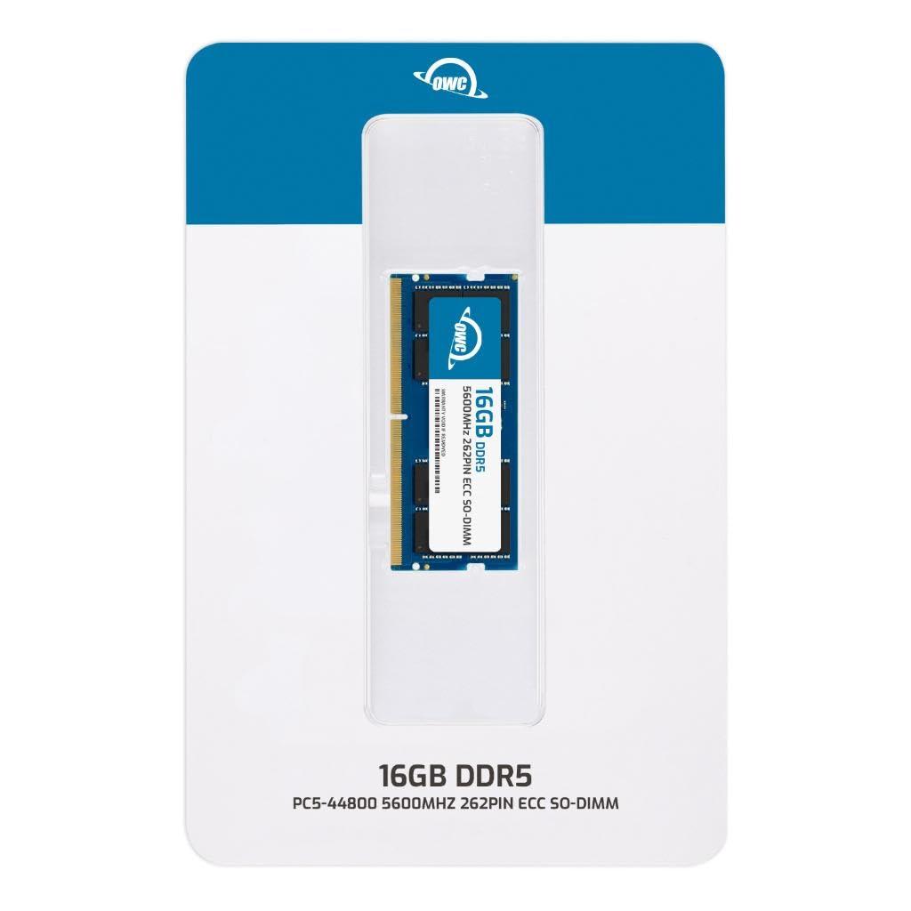 OWC OWC 16GB DDR5 5600 PC5-44800 CL46 1Rx8 262-pin 1.1V ECC Unbuffered SODIMM Memory RAM Module Upgrade for Select Laptops or All-in-One Systems