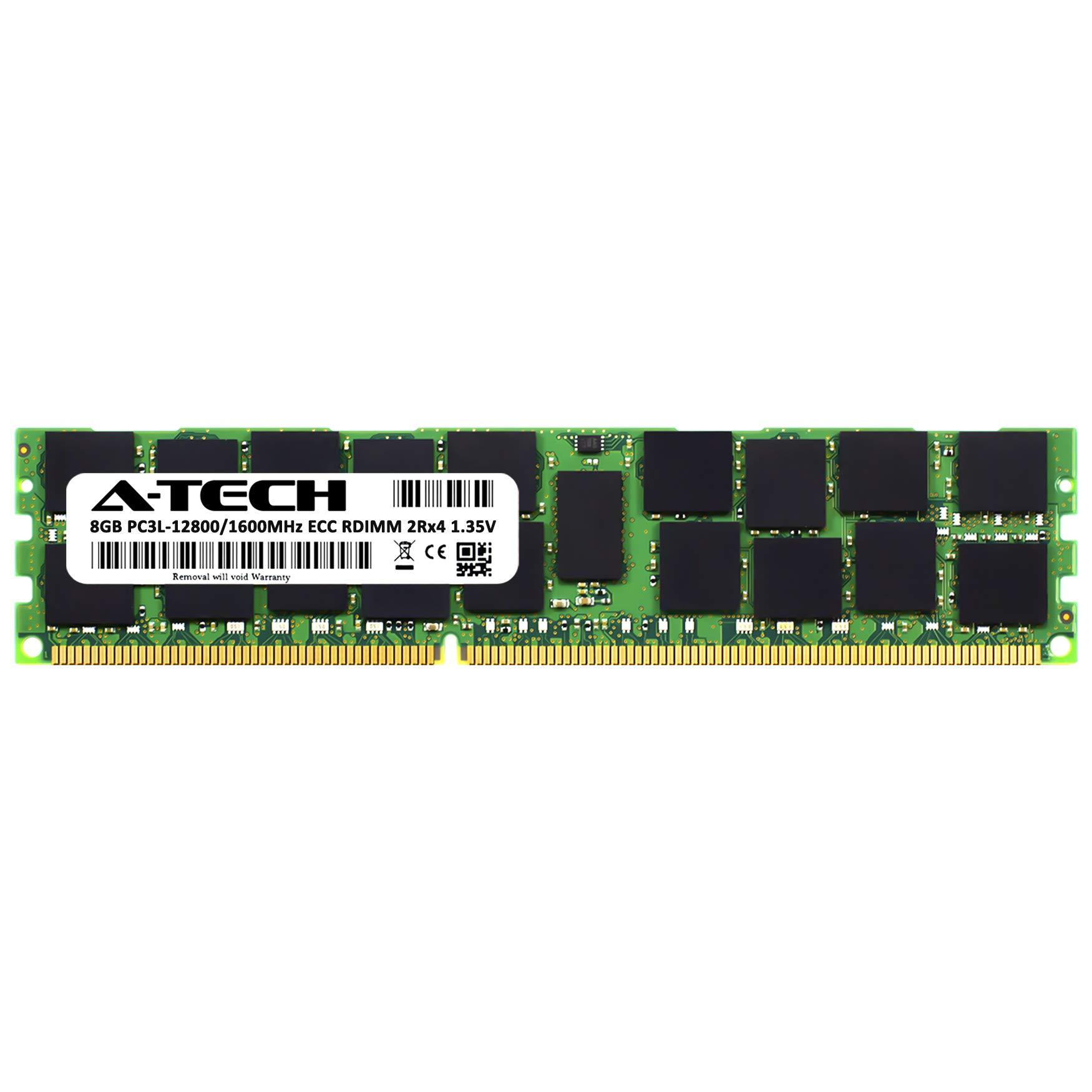 A-Tech A-Tech 8GB RAM Replacement for Dell SNPRYK18C/8G, A6996754, RYK18, 0RYK18 | DDR3 1600MHz PC3-12800 2Rx4 1.35V ECC Registered RDIMM Single Server Memory Module