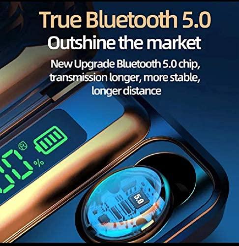 JSQUAR3D F9 True Wireless Earbud with Power Bank with Bluetooth Version 5. 1 Earbuds Portable case Charging, Sport Design, Built in Microphone (Black)