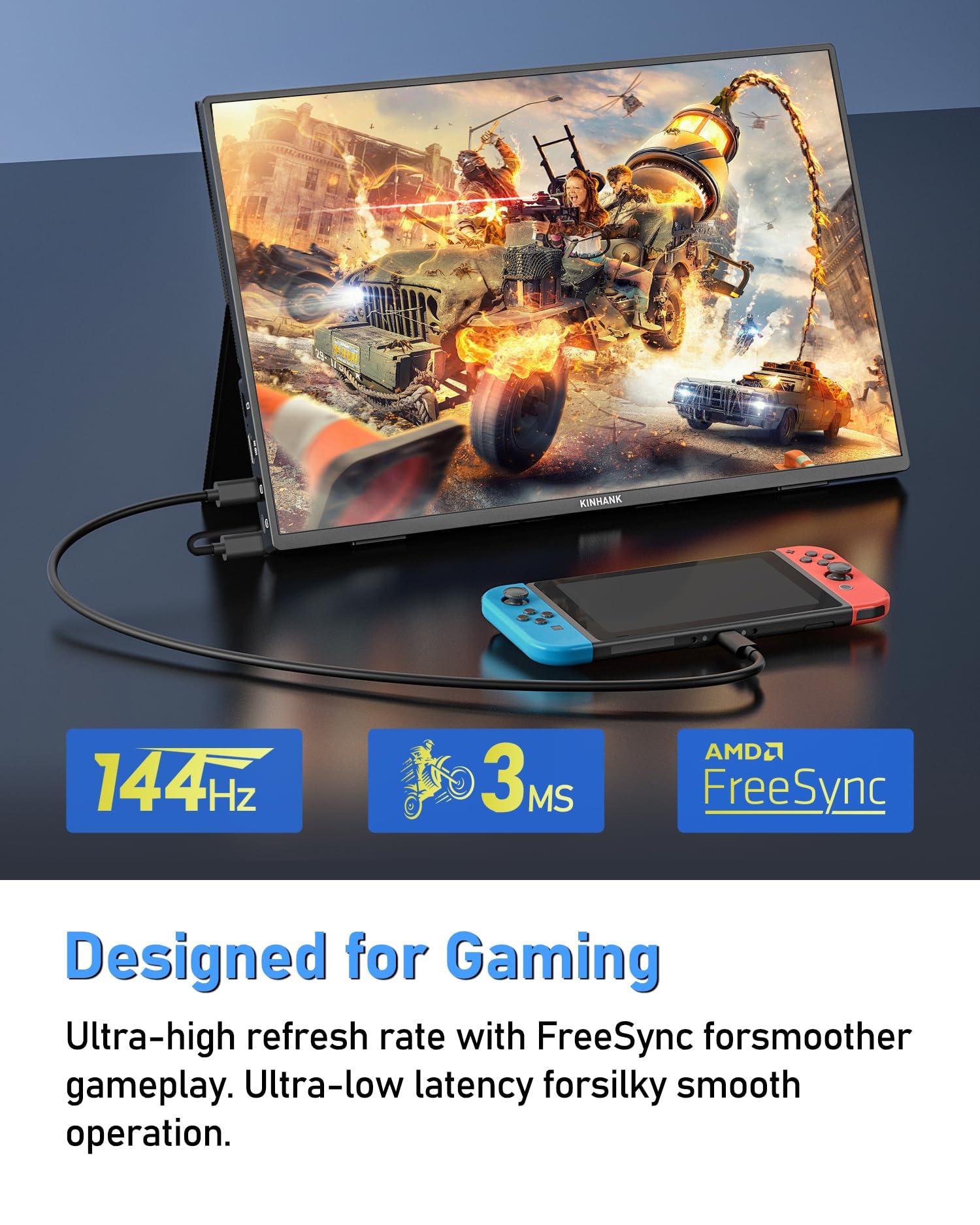 PAGEPINMU PAGEPINMU 16" Smart Portable Monitor with Google TV OS, 2.5K QHD (2560x1600) 144Hz Display, 500 Nits Brightness, 100% sRGB, Wi-Fi/Bluetooth, USB-C/HDMI External Screen for Laptop/PC/Gaming Console