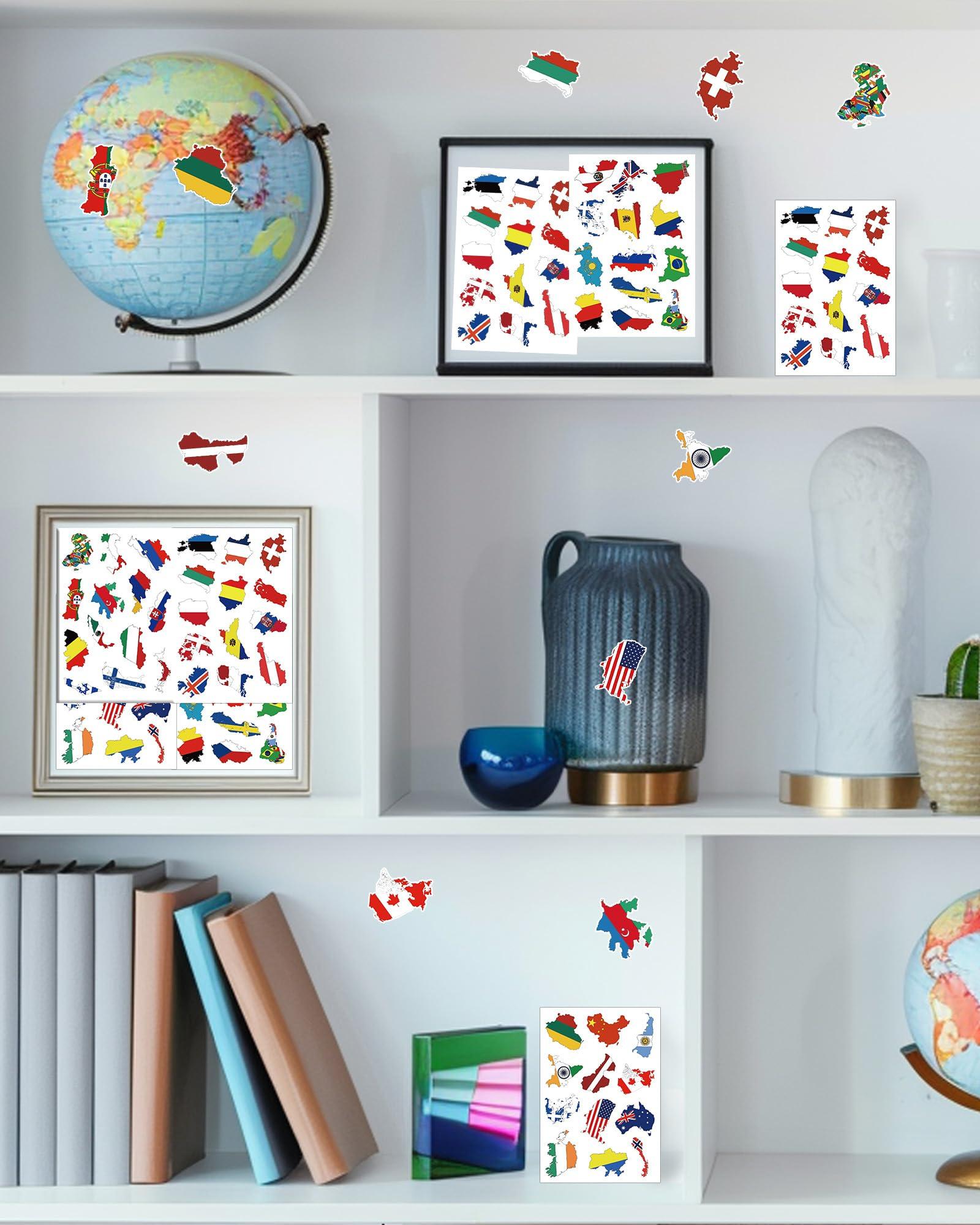 Spriggenix 32sheets Country Flag Stickers for Decor, 400+pcs World Flag Stickers for Scrapbooking Country Stickers for Water Bottles Waterproof World Stickers Travel Stickers for Luggages Suitcase Laptop Phones