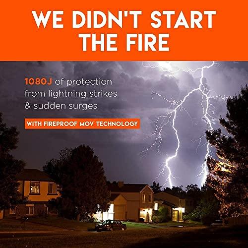 ECHOGEAR ECHOGEAR Low Profile Tilting TV Wall Mount & On-Wall Surge Protector with 6 Pivoting Outlets - for TVs 32-70" - 1080 Joules of Surge Protection