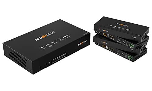 BZB GEAR BZBGEAR 1x4 4K UHD HDMI HDBaset Splitter/Distribution Amplifier Over Category Cable (Kit, Includes 4X RX) - BG-UDA-E14