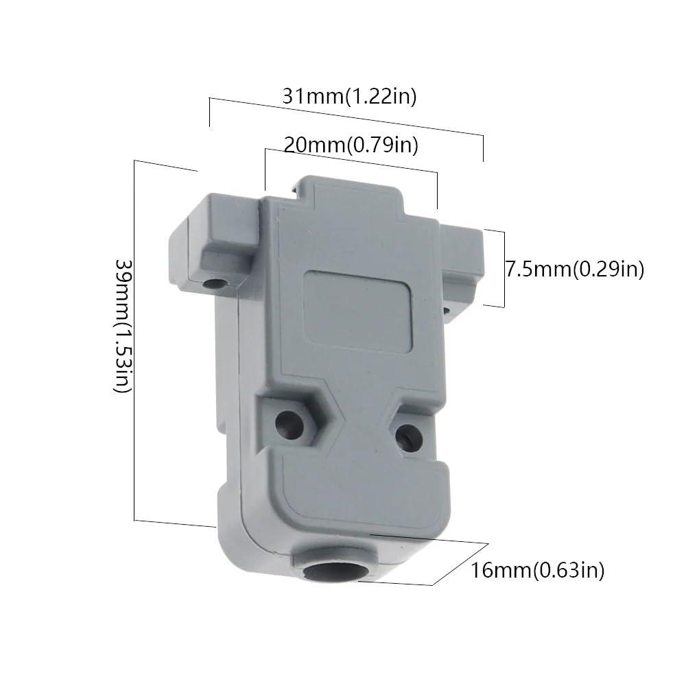 SAYOBO 1PCS RS232 Serial Port Connector DB9 Female Socket Connector 9 Pin Copper RS232 COM Adapter With Case(Male)