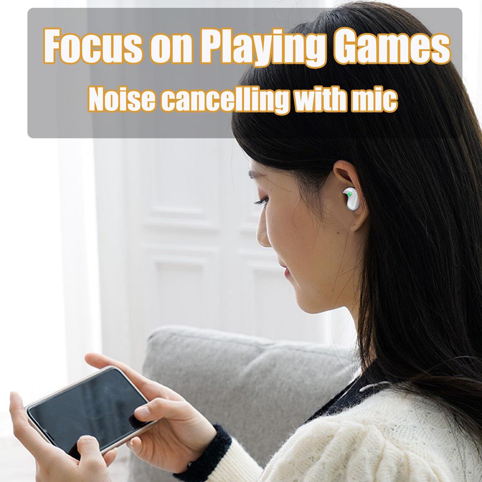 MOSSANTFUL Sleep Earbuds Headphones for Sleeping Suitable for Games Sports Work Bluetooth 5.2 with Charging Box,Sleeping Headphones for Side Sleepers,invisible earbuds,Discreet Bluetooth Earpiece for Work