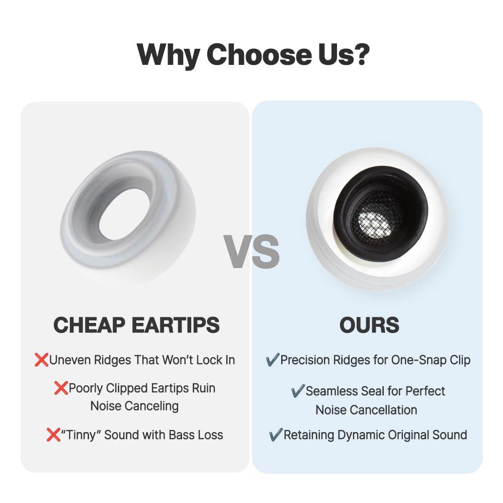 AZLA AZLA MAX for Airpods Pro 1st & 2nd Gen (ML) Airpod Pro Ear Tip Replacement Airpod Pro Tips with Premium Silicone, Airpod Ear Tips