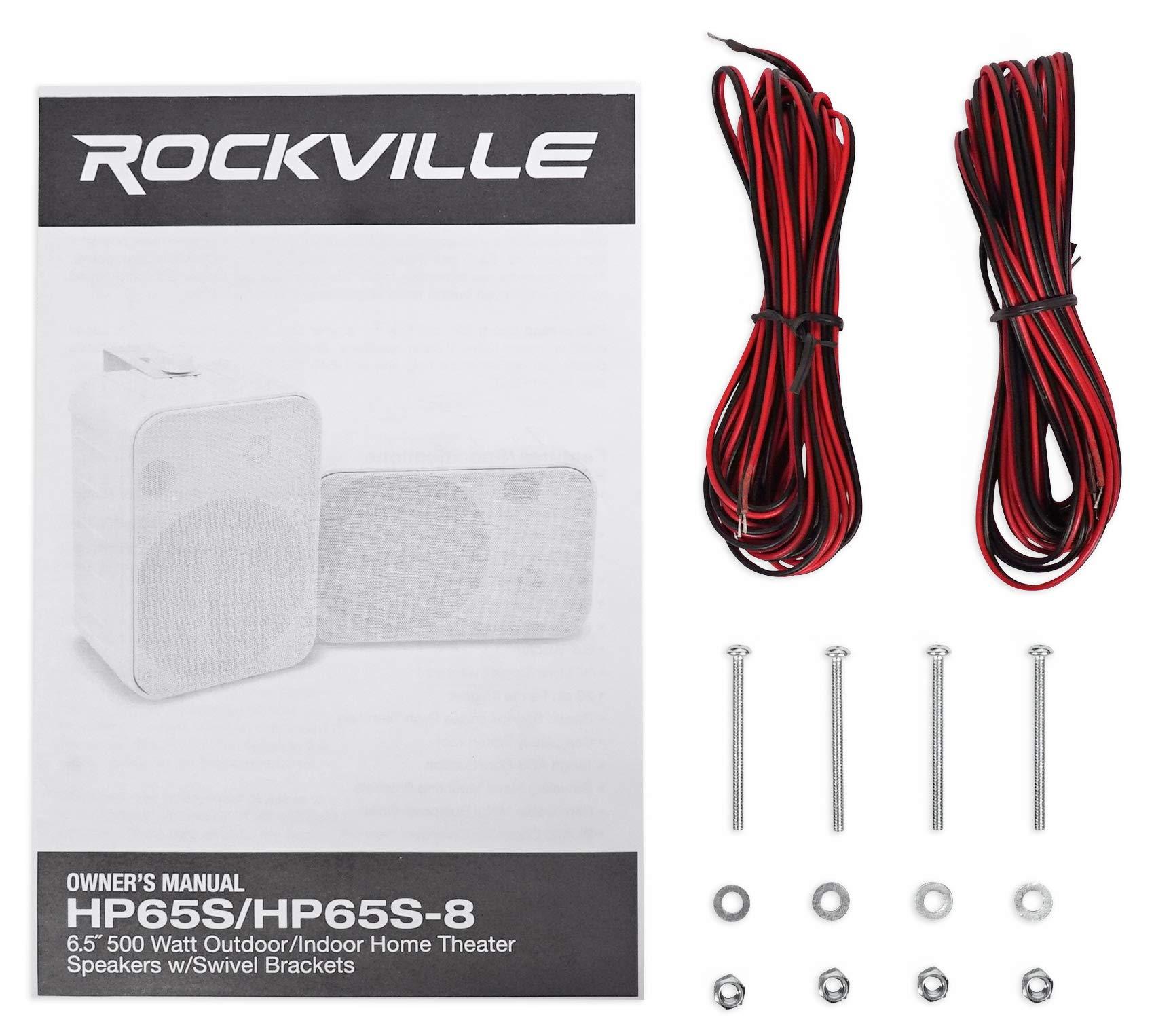 Rockville Rockville (4) HP65S-8 6.5" Outdoor/Indoor Home Theater Speakers w/Swivel Bracket
