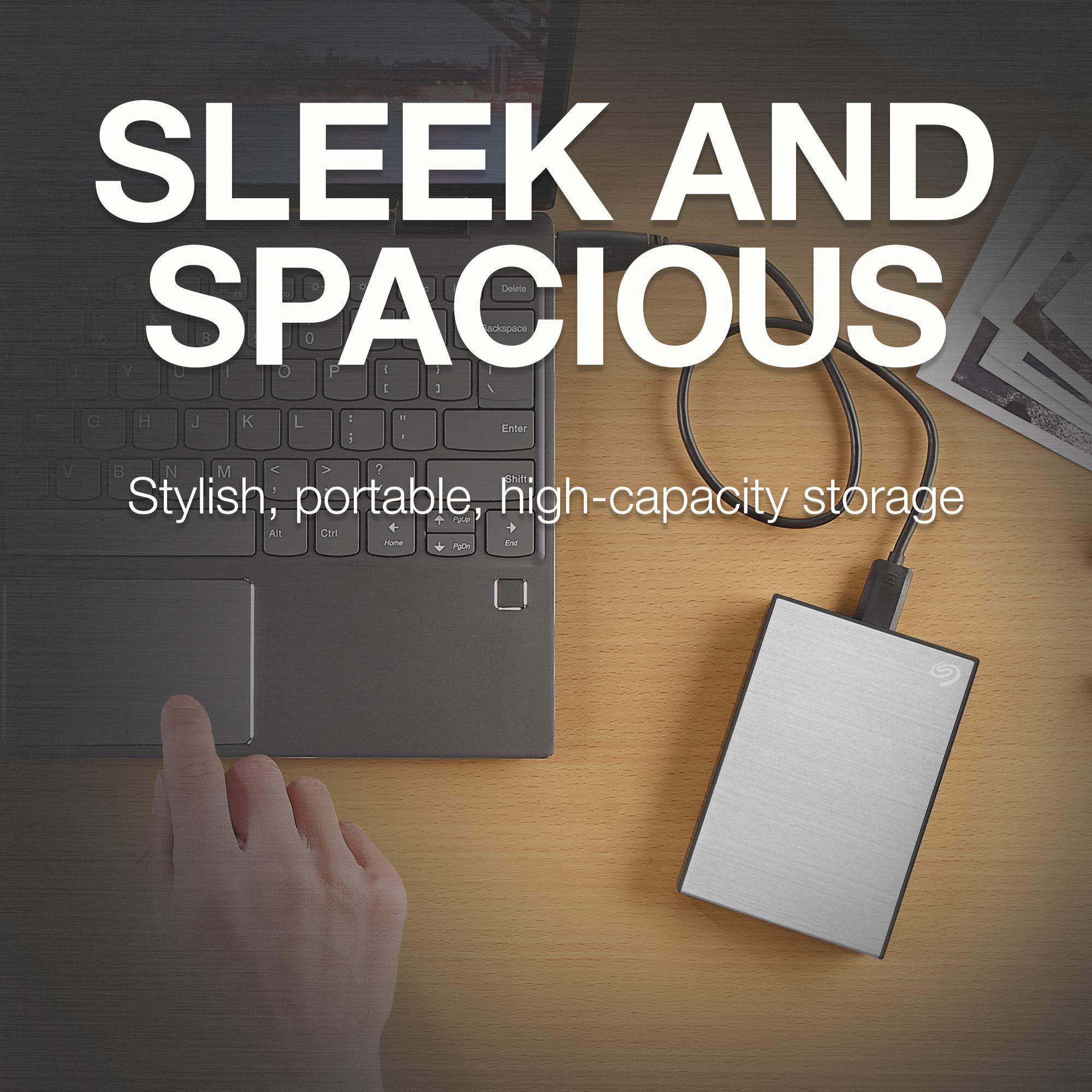 Seagate Seagate One Touch 4TB External Hard Drive HDD Silver USB 3.0 for PC Laptop and Mac, 1 Year MylioCreate, 4 Months Adobe Creative Cloud Photography Plan (STKC4000401)