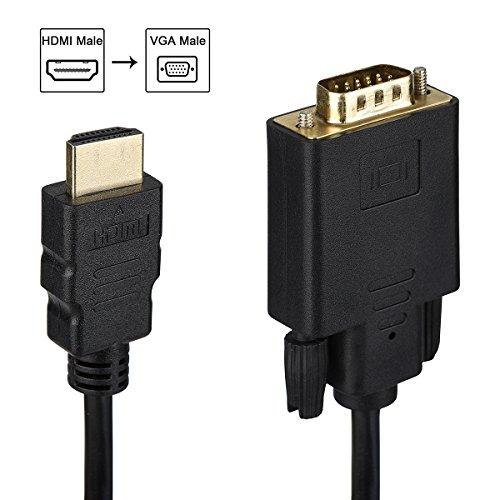 Wonlyus HDMI to VGA, HDMI to VGA Cable (Male to Male) Compatible for Computer, Desktop, Laptop, PC, Monitor, Projector, HDTV, Chromebook, Raspberry Pi, Roku, Xbox and More (10 Feet/3 Meters)