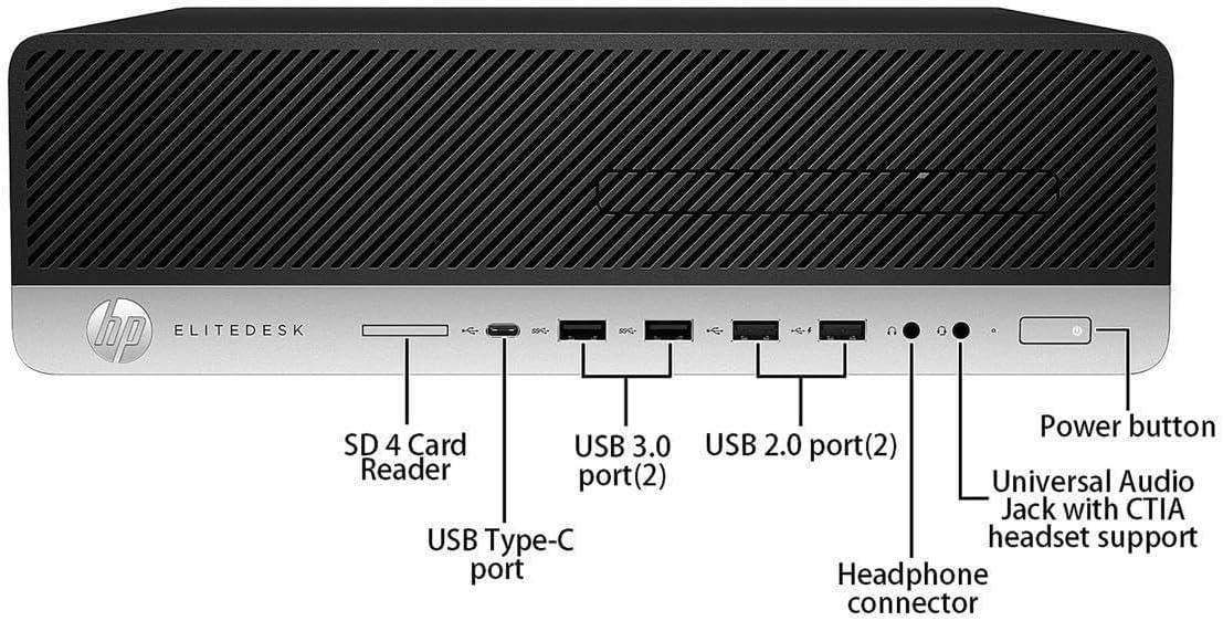HP HP EliteDesk 800 G4 SFF Business Desktop PC with 24\"\" FHD Monitor, Intel Core i5-8500, 16 GB RAM DDR4, 256GB SSD,1TB HDD,Mouse&Keyboard,DVD,WiFi,BT,Windows 10 Pro, Black (Renewed)