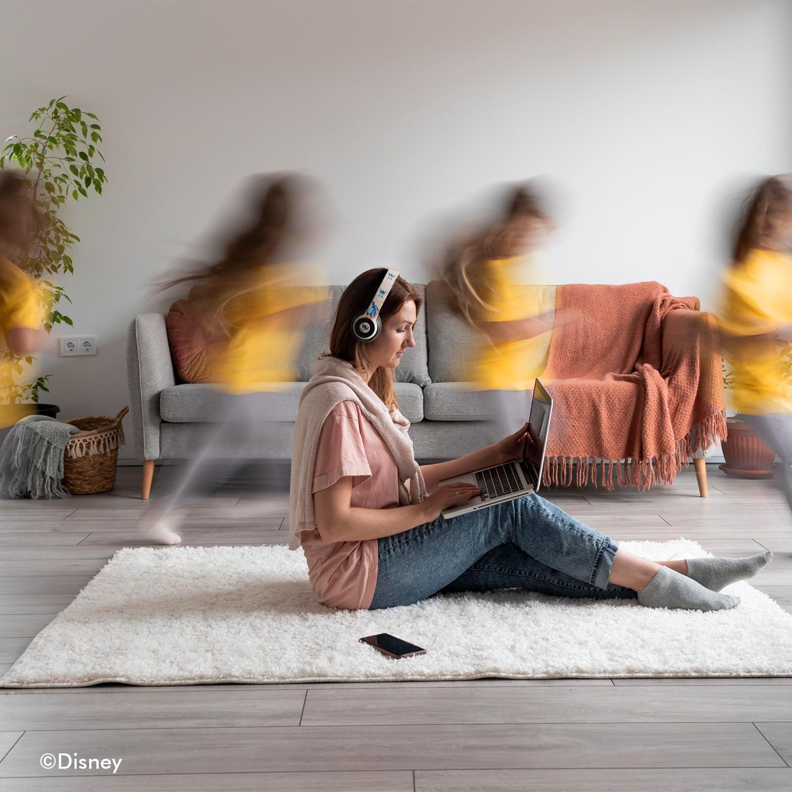 iJoy Disney Stitch Disco Party Bluetooth Over-Ear Headphones, Wireless Foldable Headset with Built-in Microphone - Stitch Disco Party Design, for Adults and Kids, Comfortable Auriculares