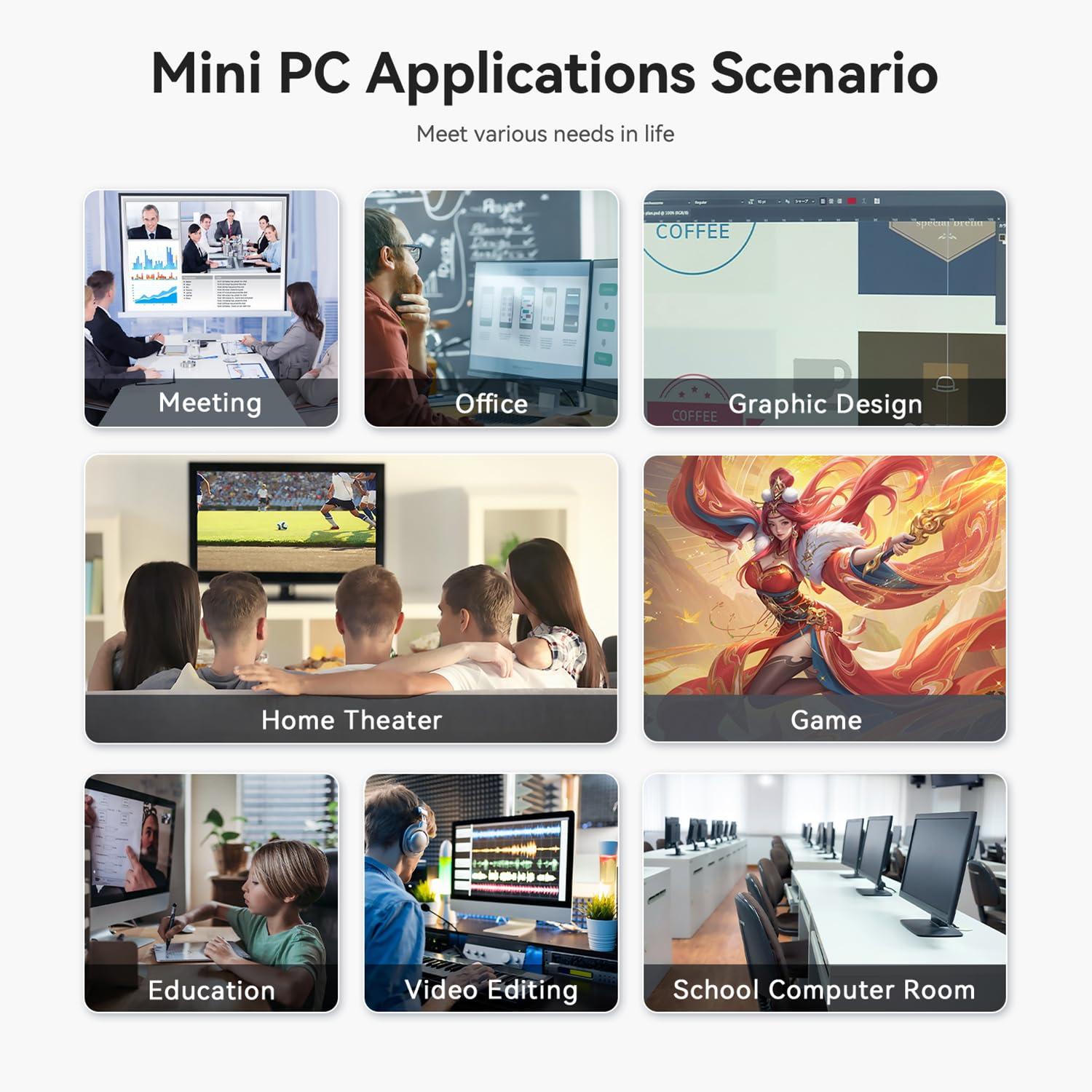 Beelink Beelink Mini PC, AMD Ryzen 7 6800U (8C/16T, up to 4.7GHz), 24GB LPDDR5 500GB PCIe4.0 SSD, SER5 MAX Mini Desktop Computer Support 4K@60Hz Triple Display/DP1.4/HDMI/Type-C/WiFi 6/BT5.2 for Office/Home