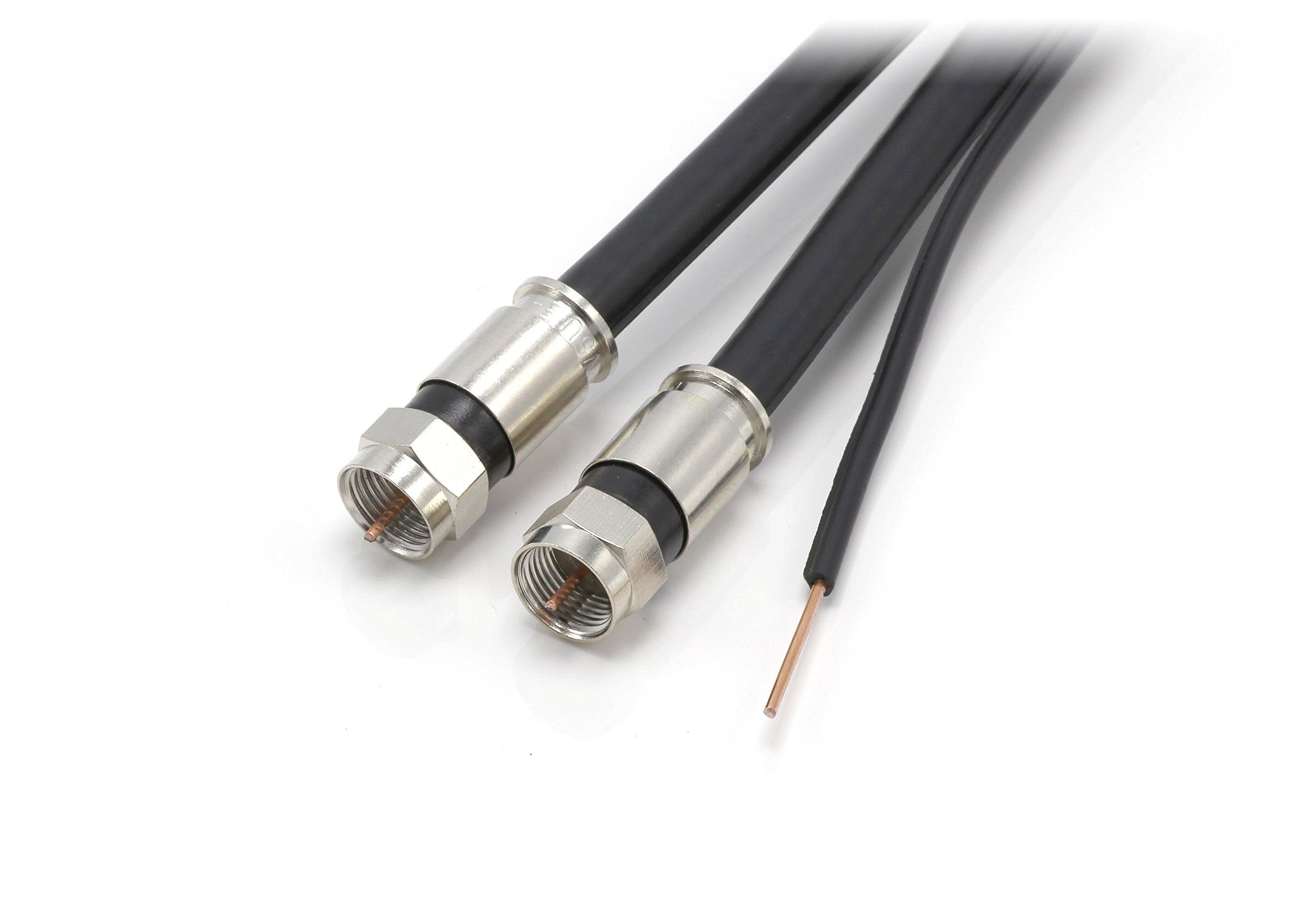 THE CIMPLE CO THE CIMPLE CO 100 Feet, Black - Dual RG6 Coaxial Cable with 18 AWG Copper Ground Wire - Twin, Siamese - Use with Satellite, Cable TV, and HD Antennas - (30 Meter)
