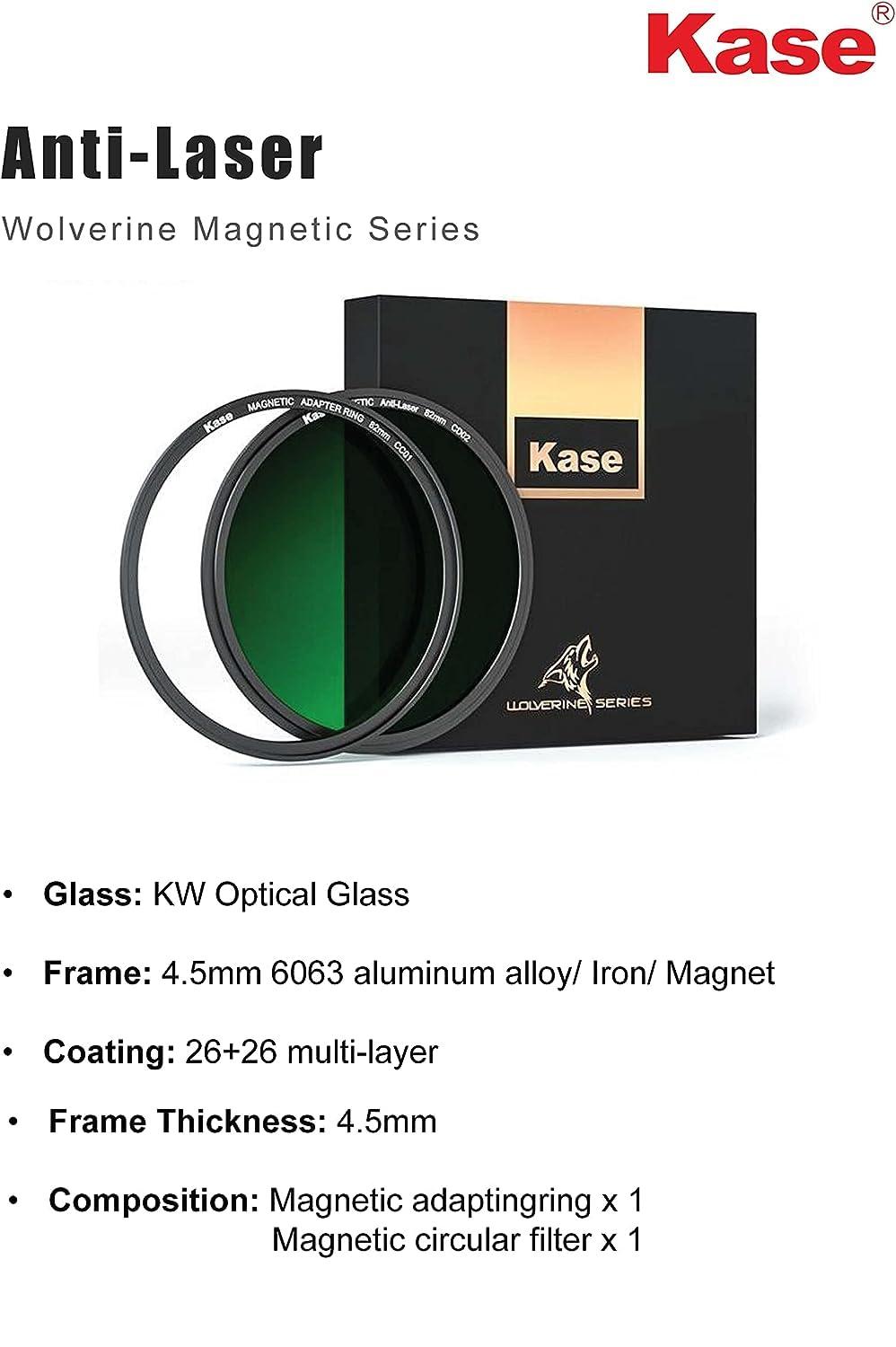 Kase Kase Wolverine 72mm Anti-Laser Protection Filter Magnetic Shockproof Tempered Optical Glass Incl Adapter