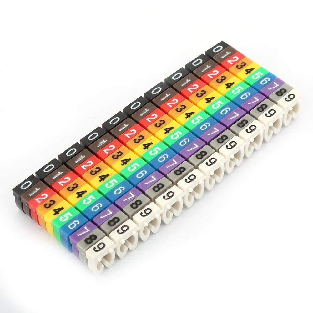 Hyuduo Digital Number Tube Wire Number Label Tube Cable Marker Colorful(100PCS KCM-4MM 4mm), Microcomputer Protection Device