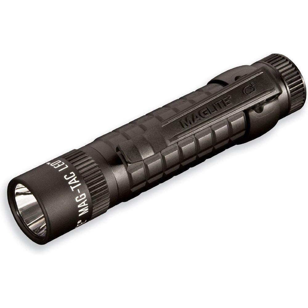 MagLite Maglite Mag-Tac LED Rechargeable Flashlight - Plain-Bezel, Matte Black