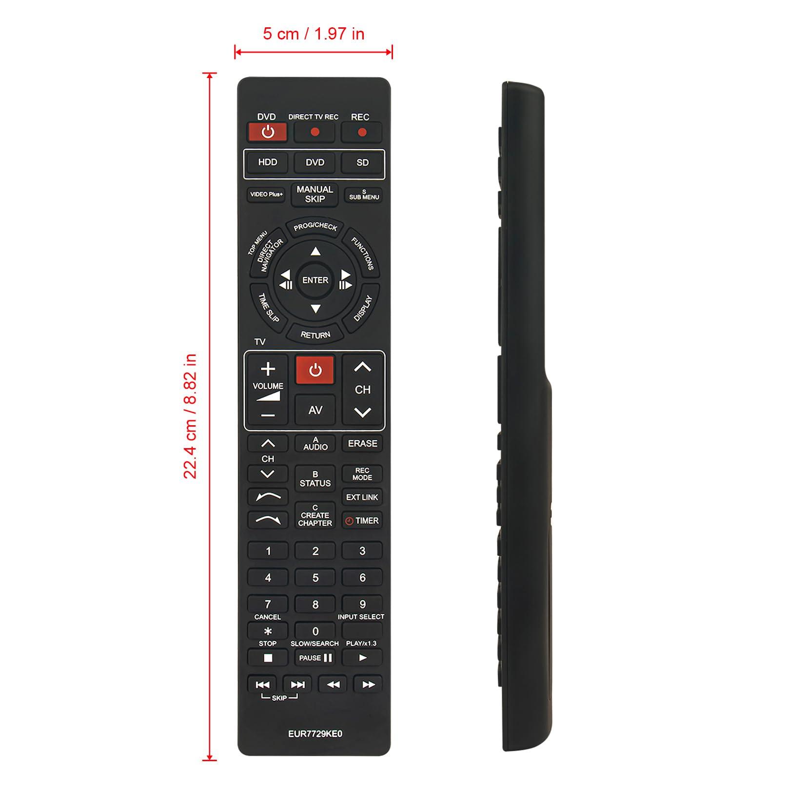 ALLIMITY EUR7729KE0 Replaced Remote Control -ALLIMITY- Fit for Panasonic DVD HDD TV Recorder EUR7729KE0 Remote Control EUR7721X10 DMR-EH50 DMR-E55K DMR-E55P9 DMR-E55S DMR-ES10 DMR-EH60
