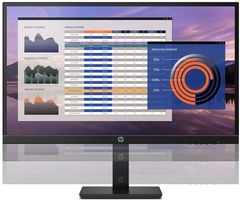 HP HP P27h G4 27 Inch IPS Desktop Office Monitor Full HD 75 Hz Built-in Speaker Tilt Swivel Pivot Height Adjustable Low Blue Light HDMI VGA DisplayPort for Laptop PC Screen Display, Black (Renewed)